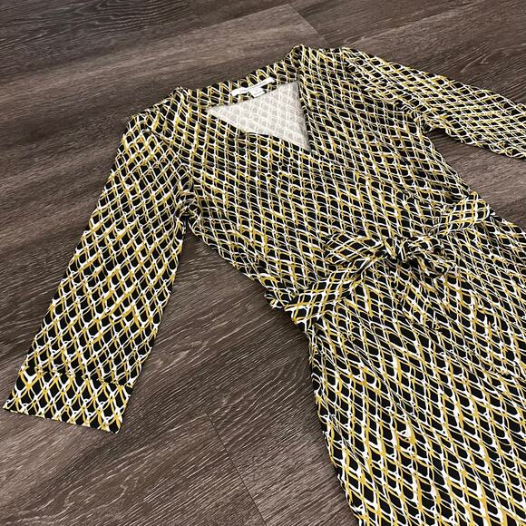 NWOT Diane Von Furstenberg New Julian Two Silk Wrap Dress Snake 3/4 Sleeve Midi - Picture 4 of 16